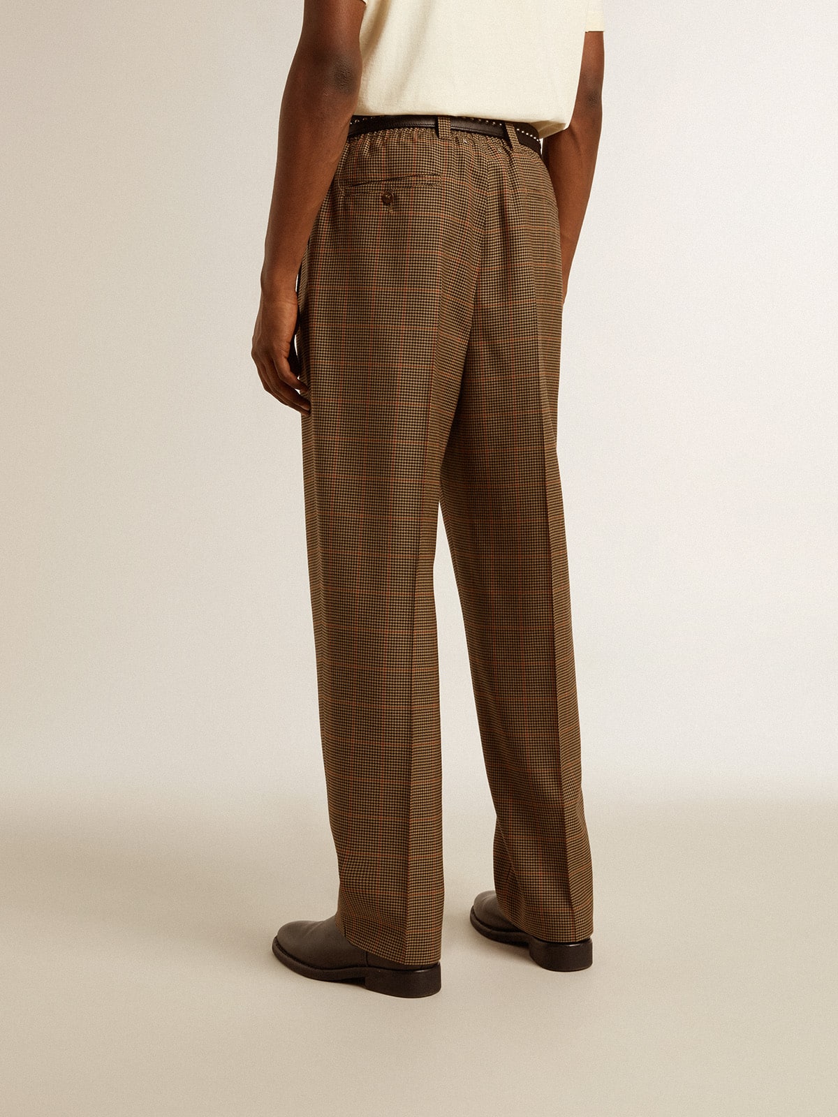 Golden Goose - Men's pants in three-colored houndstooth in 