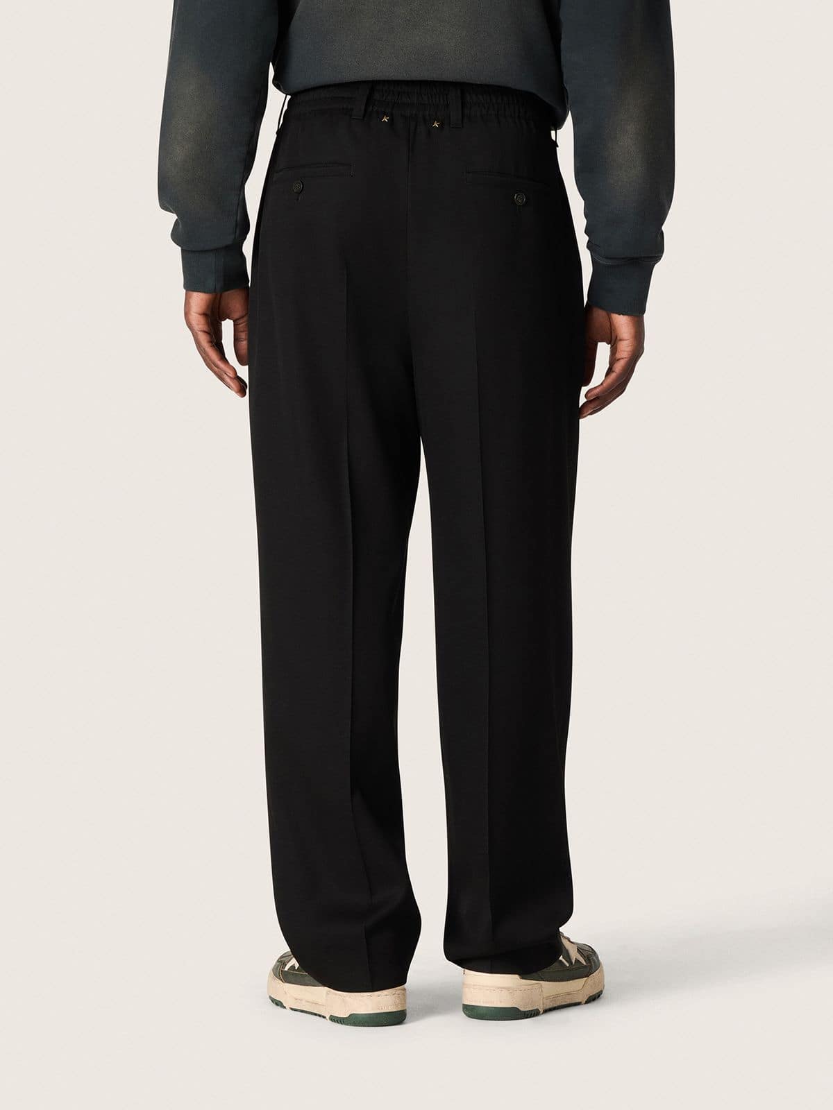 Golden Goose - Pantaloni da uomo in lana di colore nero in 