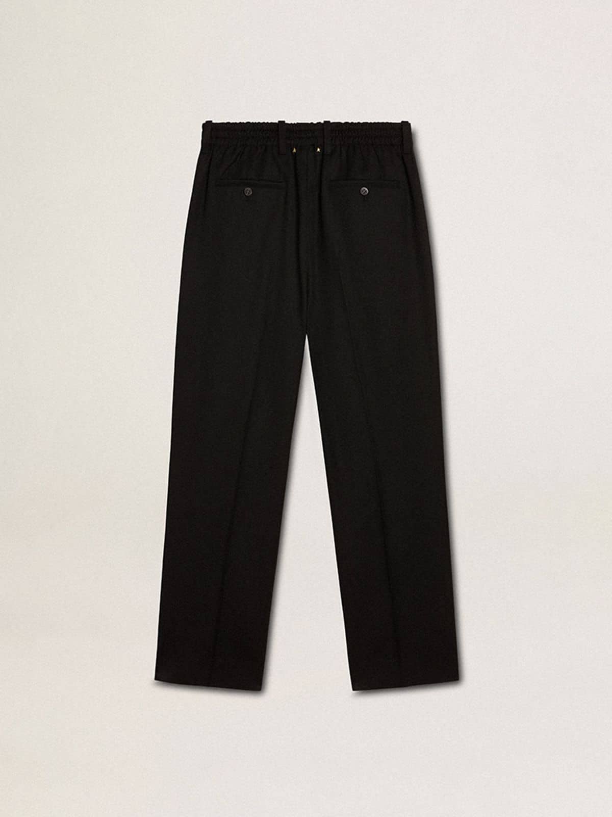 Golden Goose Pantaloni da uomo in lana di colore nero Jeans & Pantaloni black man