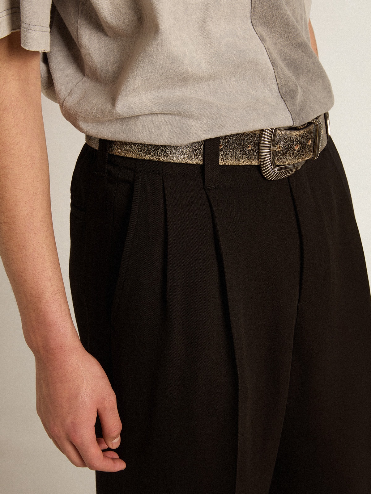 Golden Goose - Black wool and viscose blend pants in 