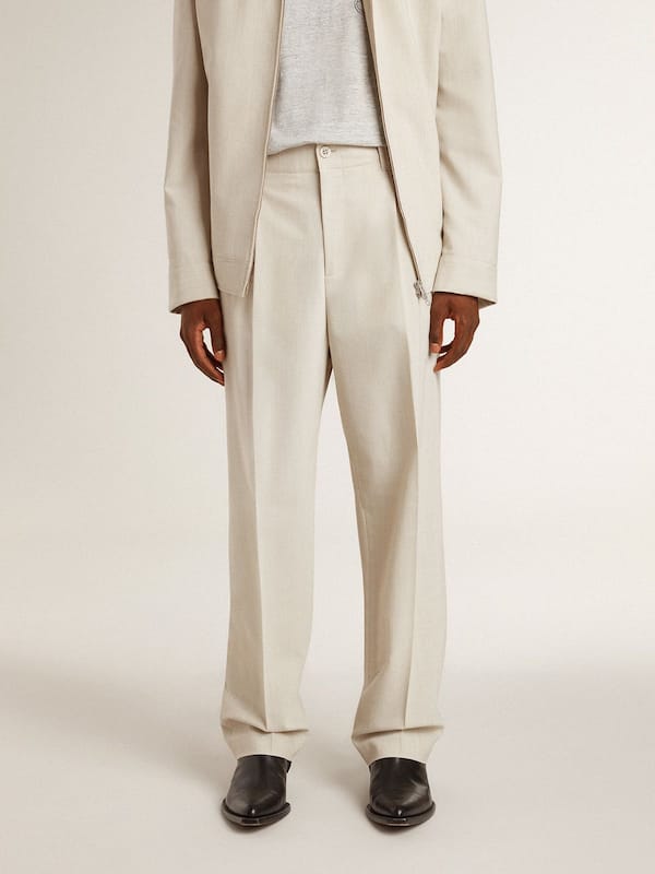 Golden Goose - Men's joggers in khaki wool blend  in 