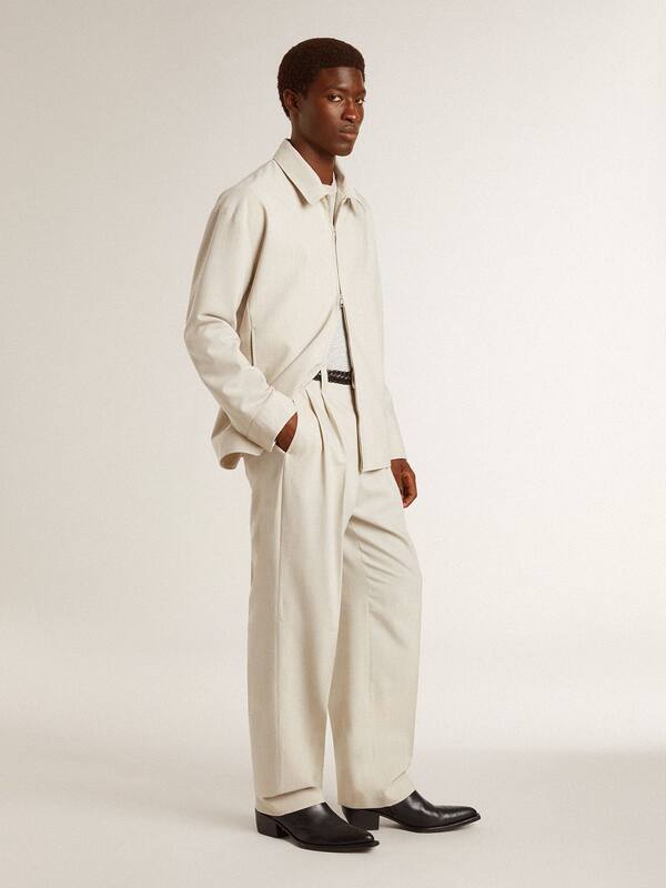 Golden Goose - Men's joggers in khaki wool blend  in 
