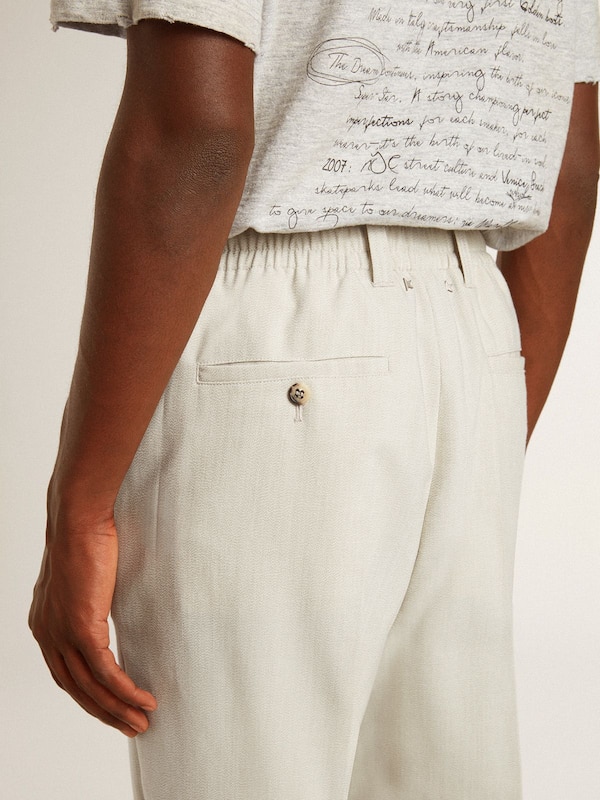 Golden Goose - Men's joggers in khaki wool blend  in 