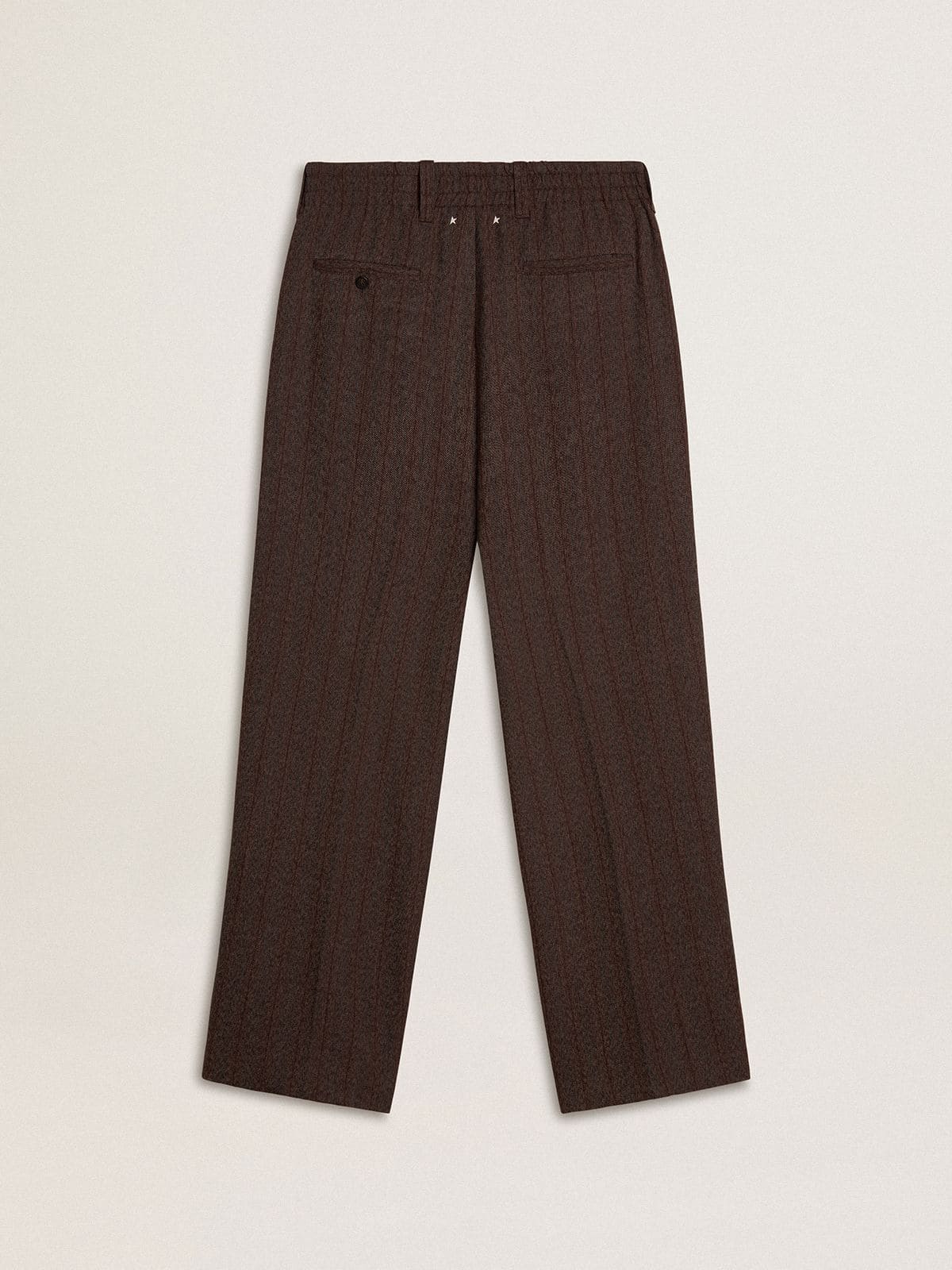 Golden Goose - Herrenjoggers aus dunkelbrauner Wolle mit feinem Streifenmotiv in 