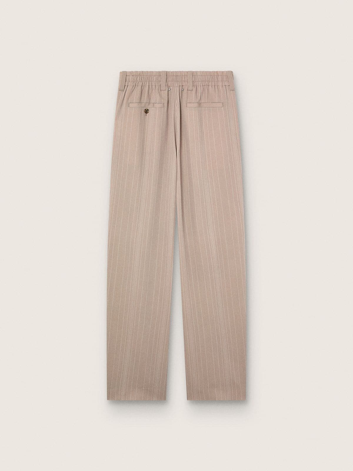 Men&rsquo;s pants in gray wool blend with pinstripe motif