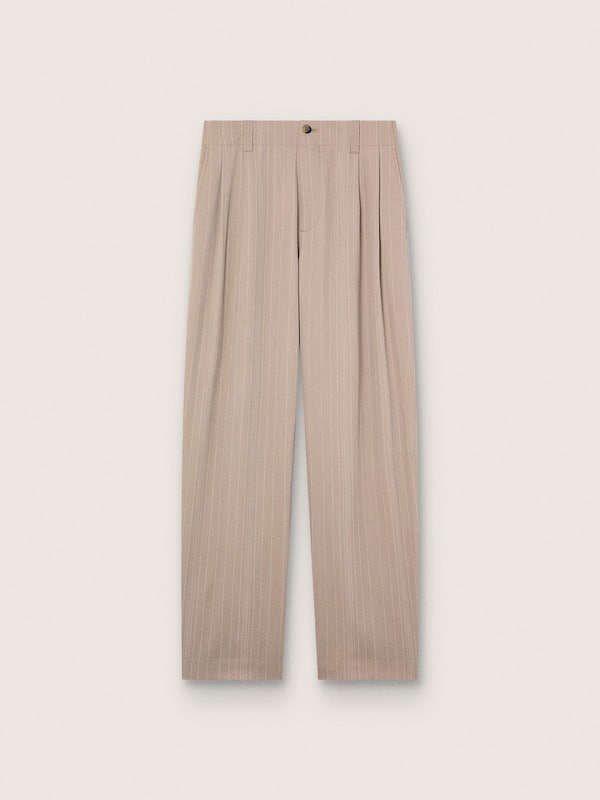 Golden Goose - Pantalon pour homme en laine m&eacute;lang&eacute;e grise &agrave; rayures in 