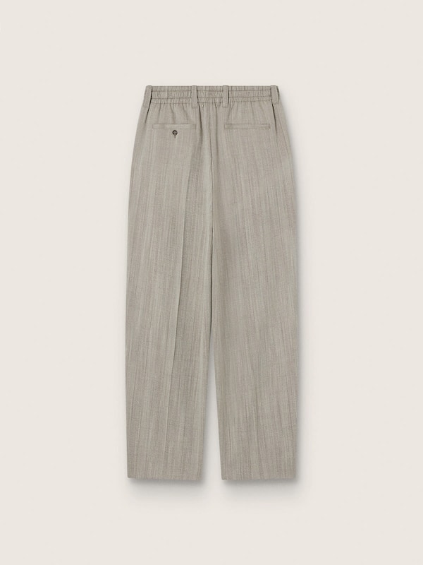 Golden Goose - Pantalon homme en laine &eacute;crue avec petits chevrons et rayures in 