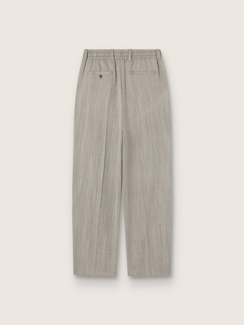Golden Goose - Men's pants in ecru pinstripe micro-chevron wool in 