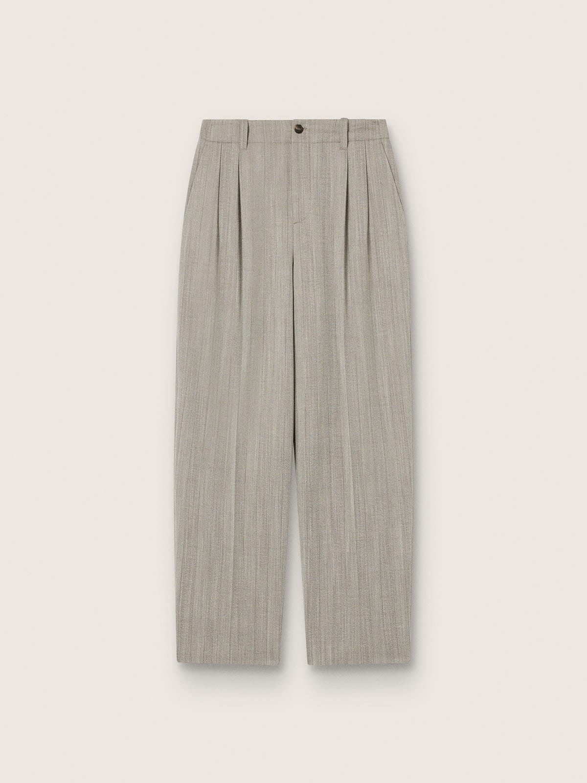 Golden Goose - Pantalon homme en laine &eacute;crue avec petits chevrons et rayures in 