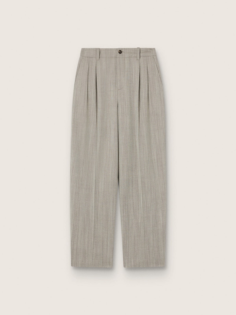Pantalon homme en laine écrue avec petits chevrons et rayures — Golden Goose
