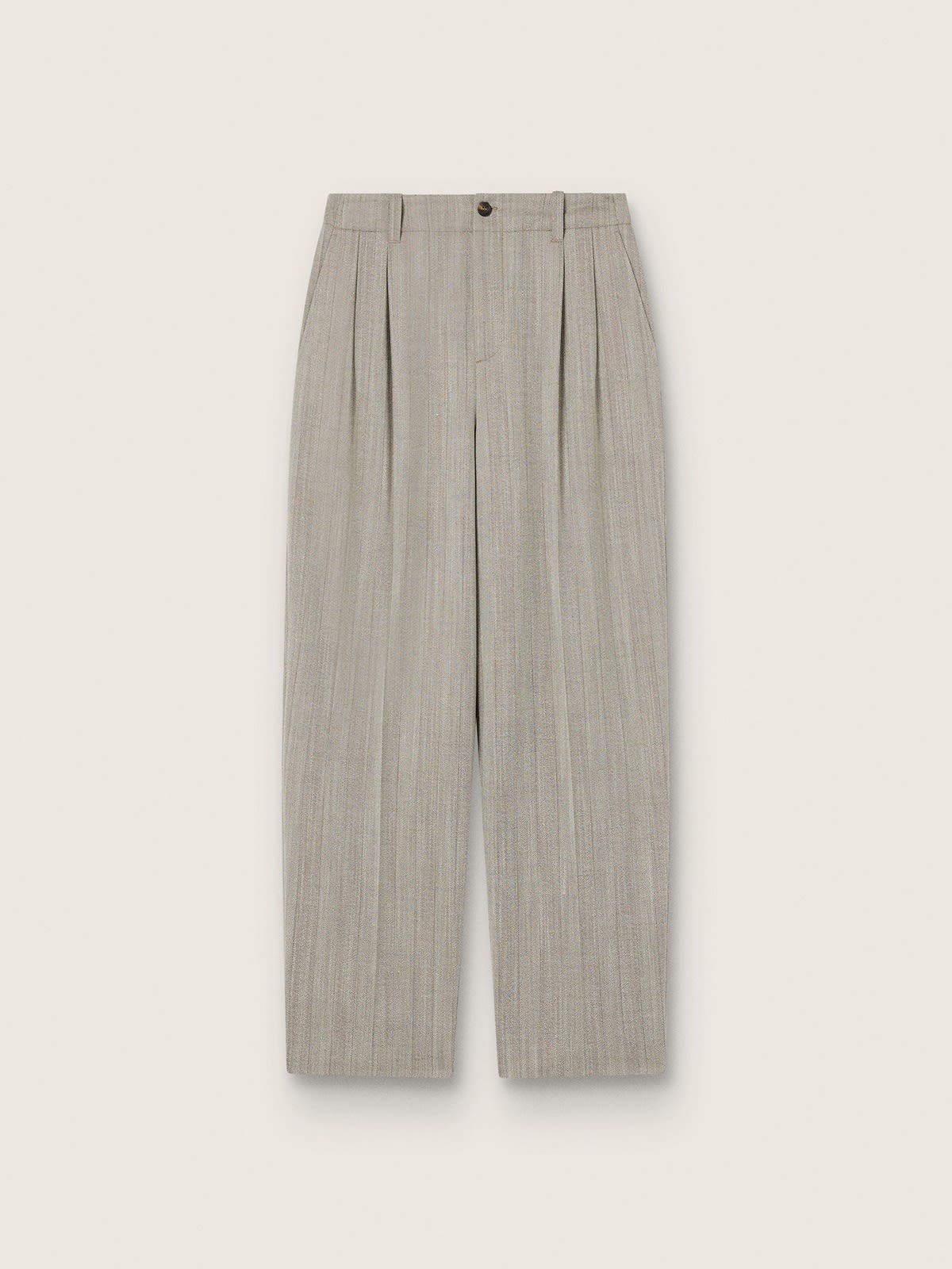Pantalon homme en laine écrue avec petits chevrons et rayures — Golden Goose