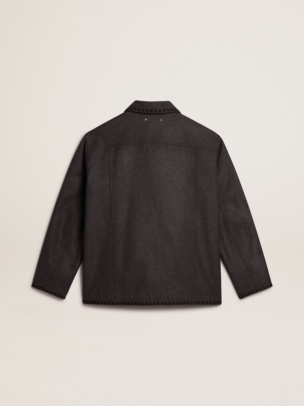 Golden Goose - Gray melange woolen jacket with button fastening in 
