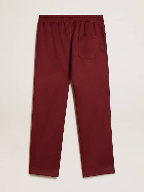 Golden Goose - Men’s burgundy joggers with stars on the sides in 