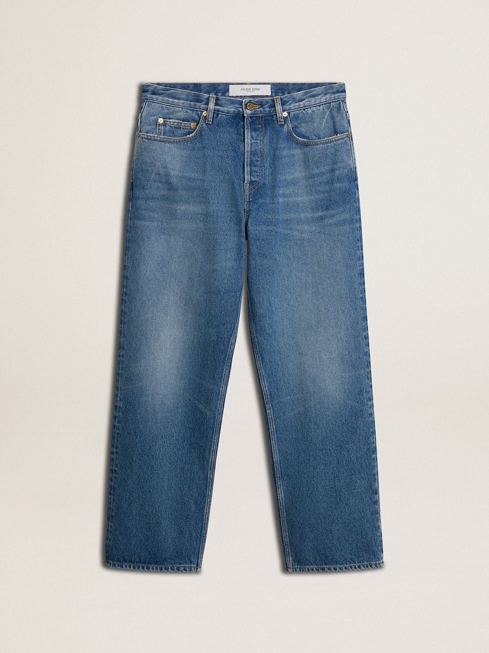 Jean large bleu au délavage moyen — Golden Goose