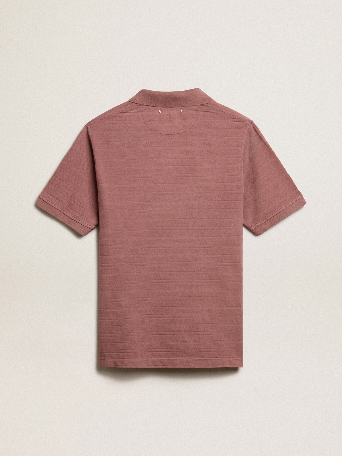 Golden Goose - Taupe pink-colored cotton piquet polo shirt in 