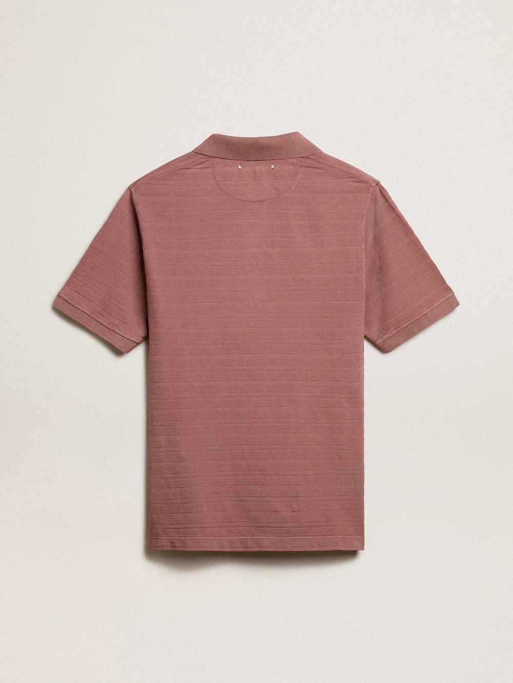 Golden Goose - Taupe pink-colored cotton piquet polo shirt in 