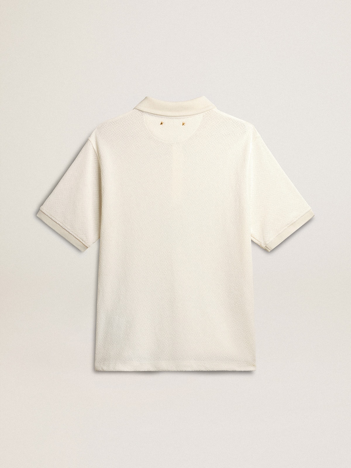 Golden Goose - Polo homme en coton blanc avec boutons en nacre in 