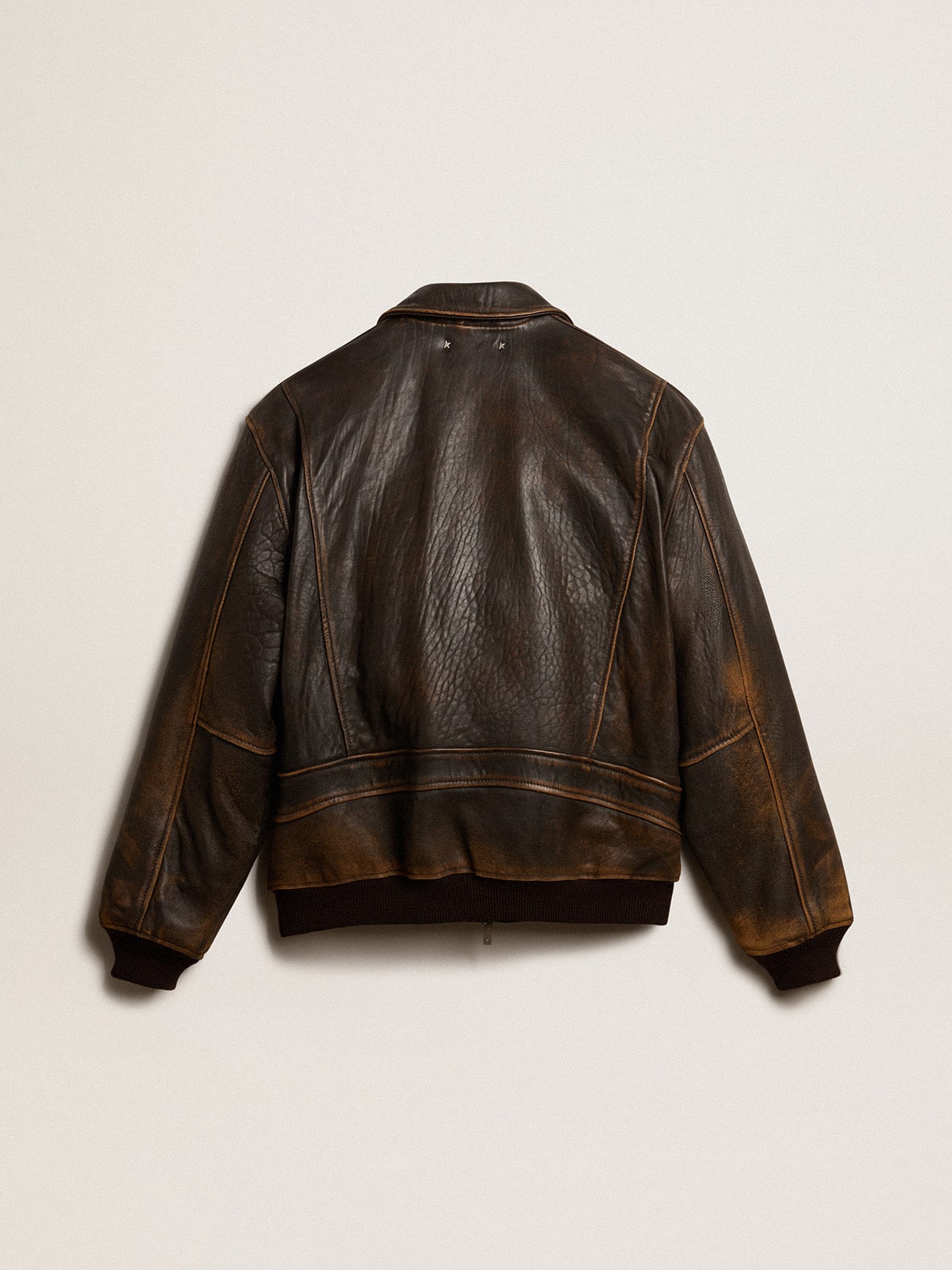 Golden Goose - Aviator-style jacket in brown leather in 