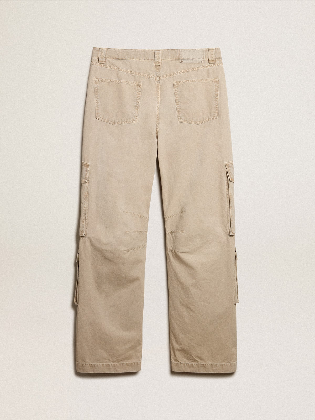 Golden Goose - Pantalone cargo da uomo in cotone color khaki in 