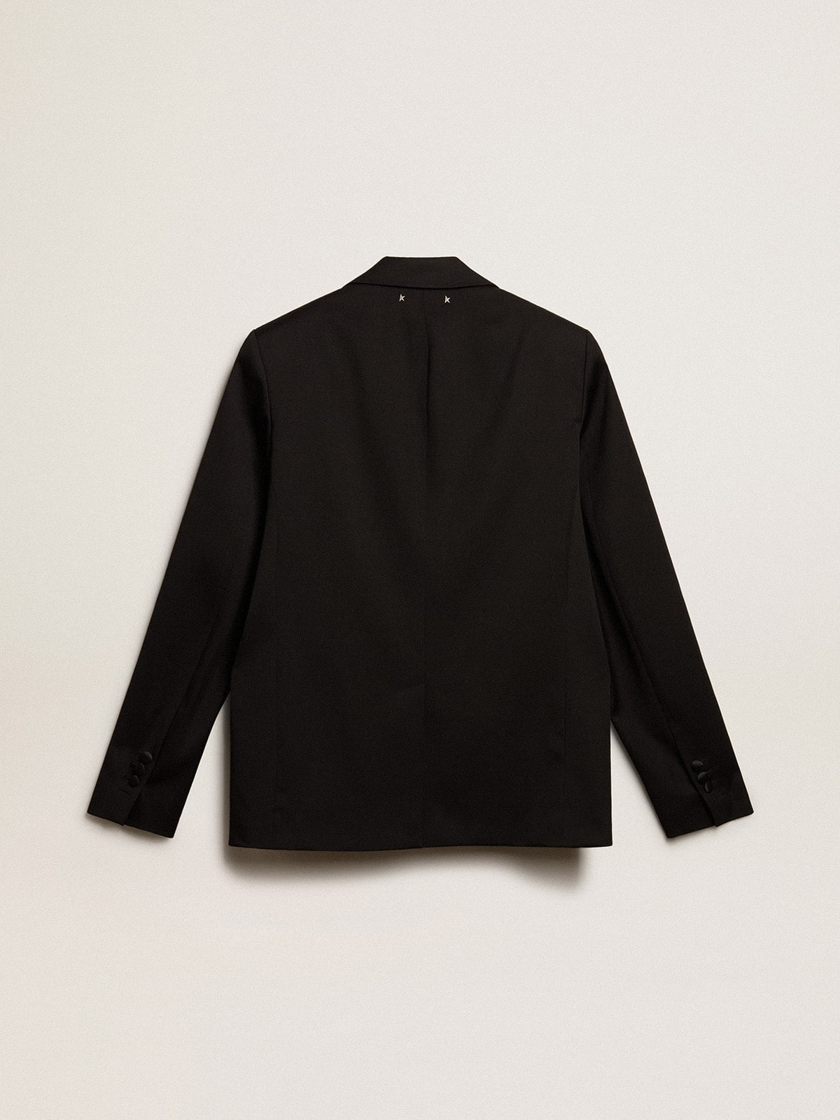 Golden Goose - Men’s tuxedo jacket in black wool gabardine in 