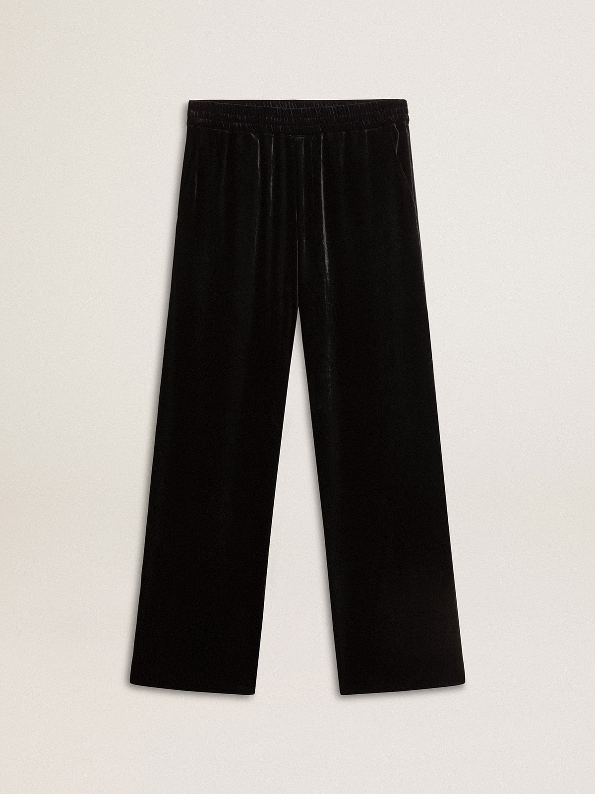 Golden Goose - Men's black velvet effect pants in 