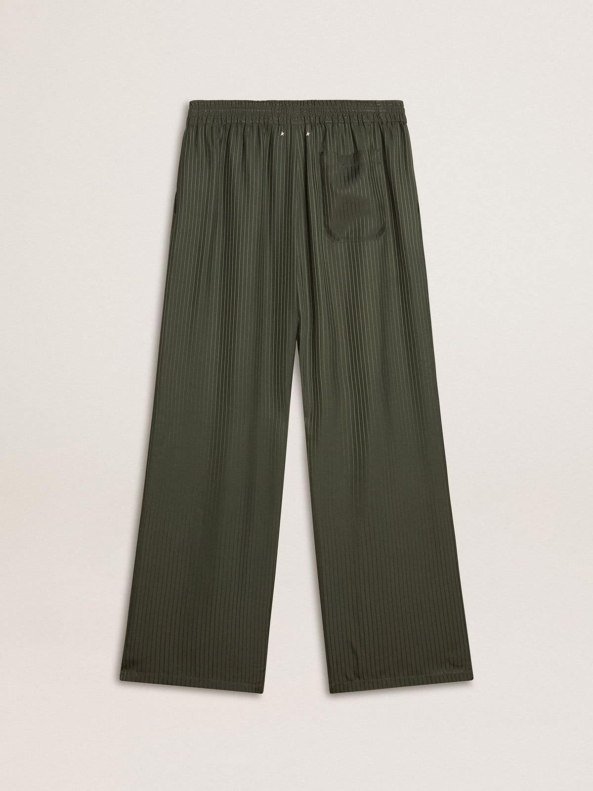 Golden Goose - Pantalone jogging da uomo verde scuro a righe verticali in 