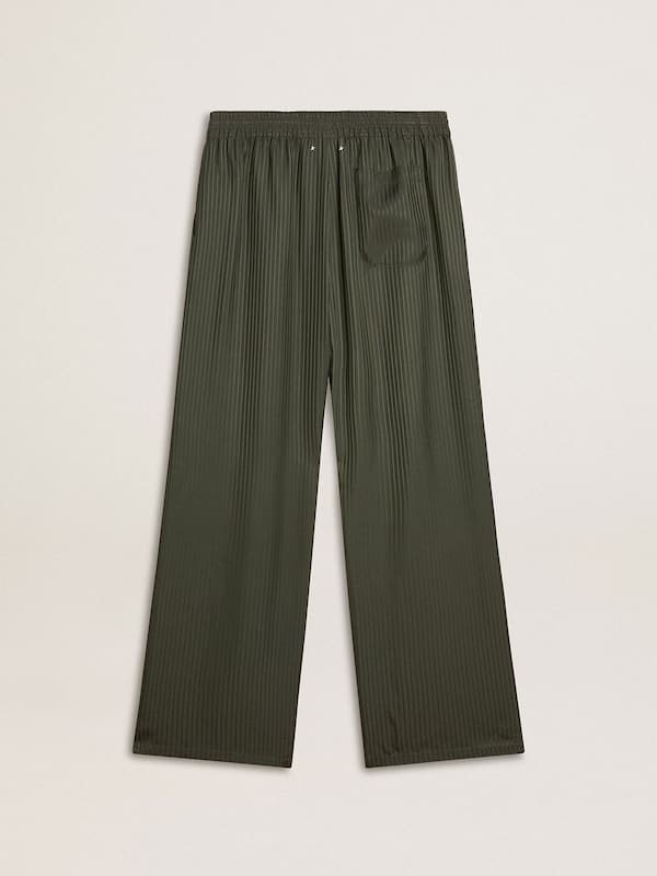Golden Goose - Men's dark green joggers with vertical stripes in 