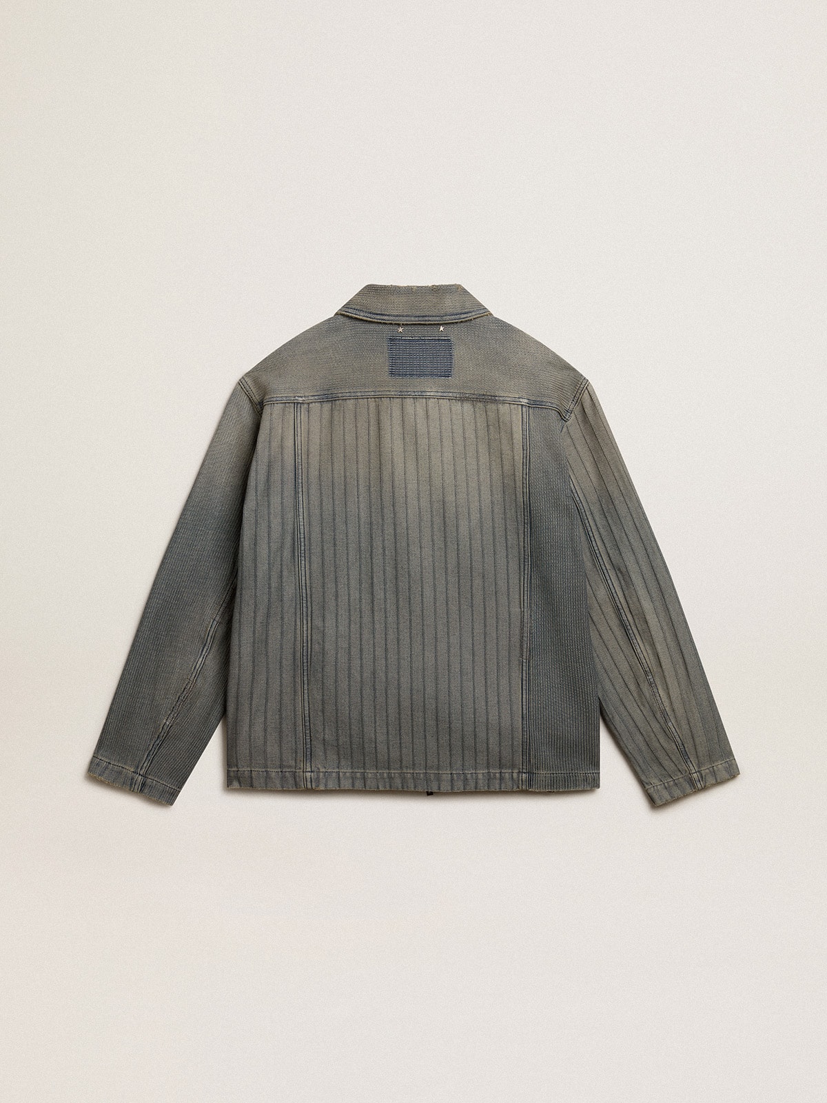 Golden Goose - Men’s denim jacket with stripes and patches on the front in 