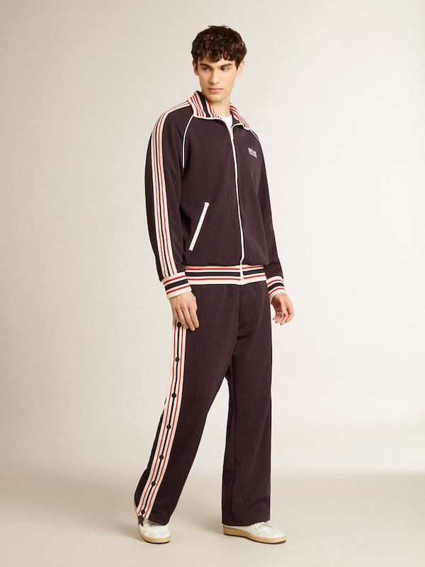 Golden Goose - Men’s dark blue zipped sweatshirt with white logo in 