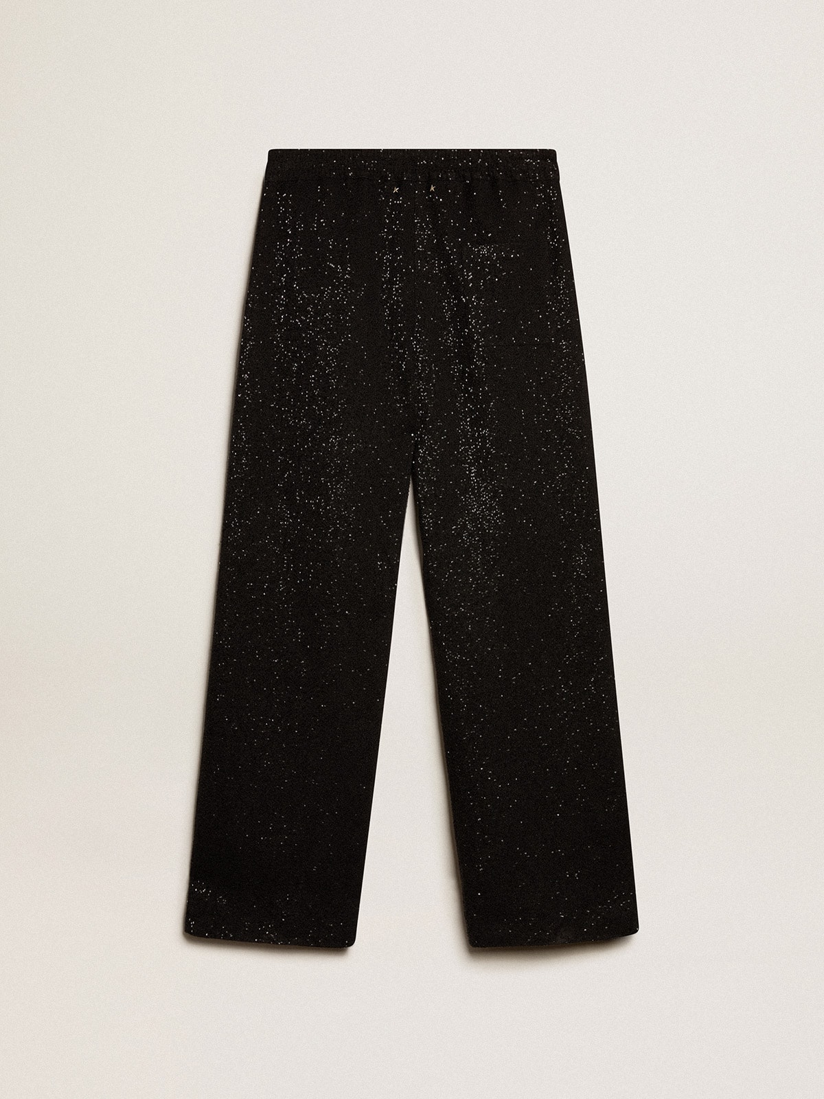 Golden Goose - Men’s black joggers in linen blend with sequins in 