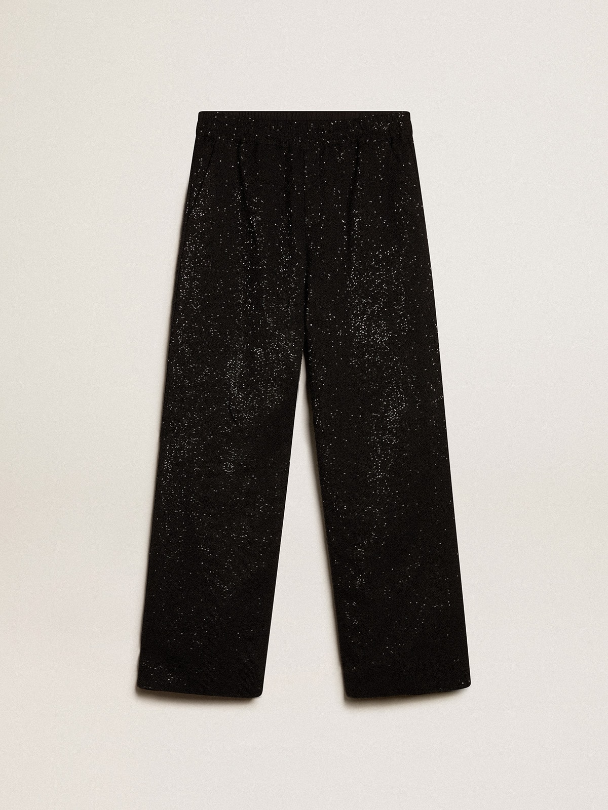 Golden Goose - Men’s black joggers in linen blend with sequins in 