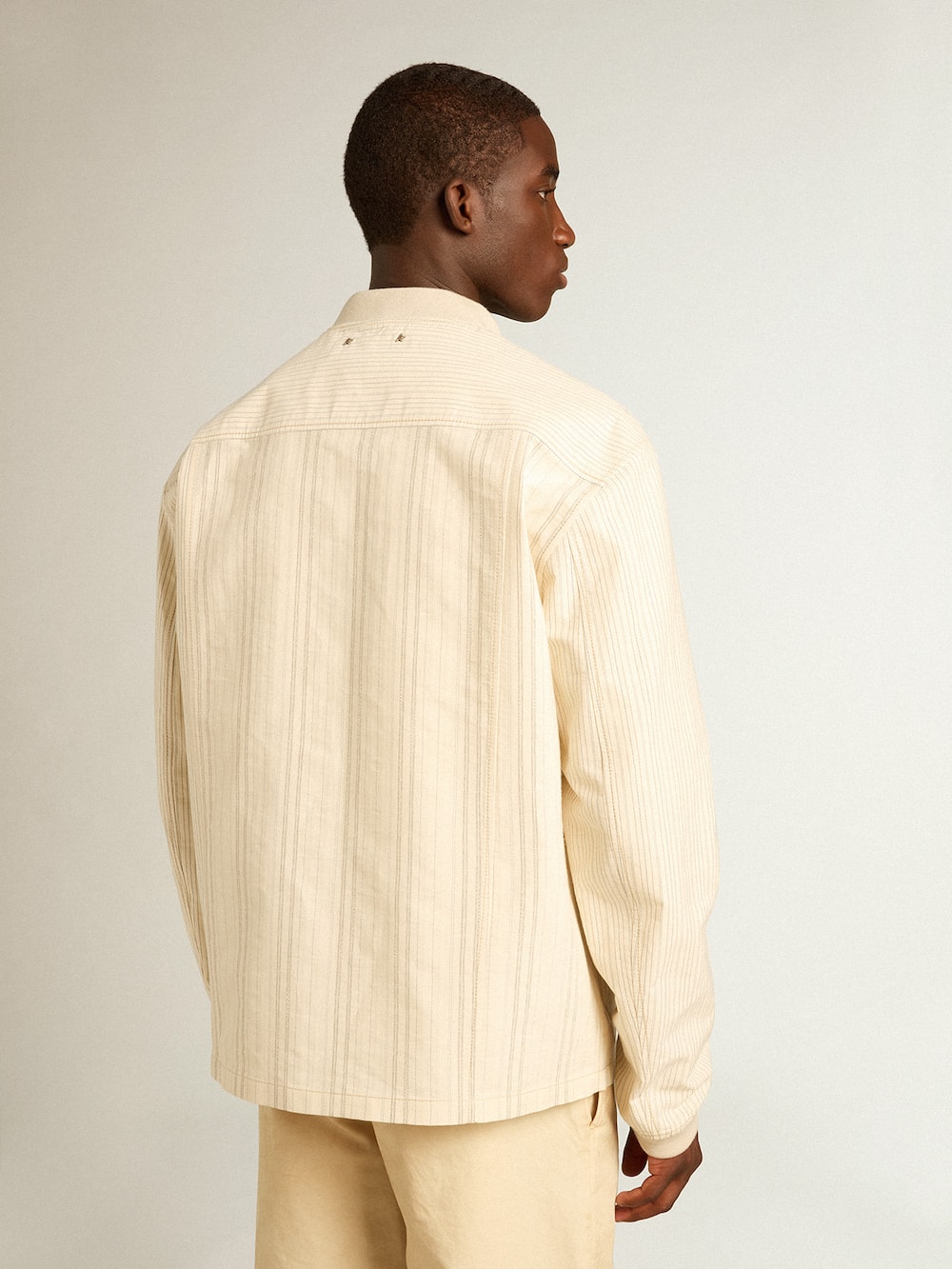 Golden Goose - Ekrüfarbene Jacke aus Baumwolle mit Reißverschluss in 
