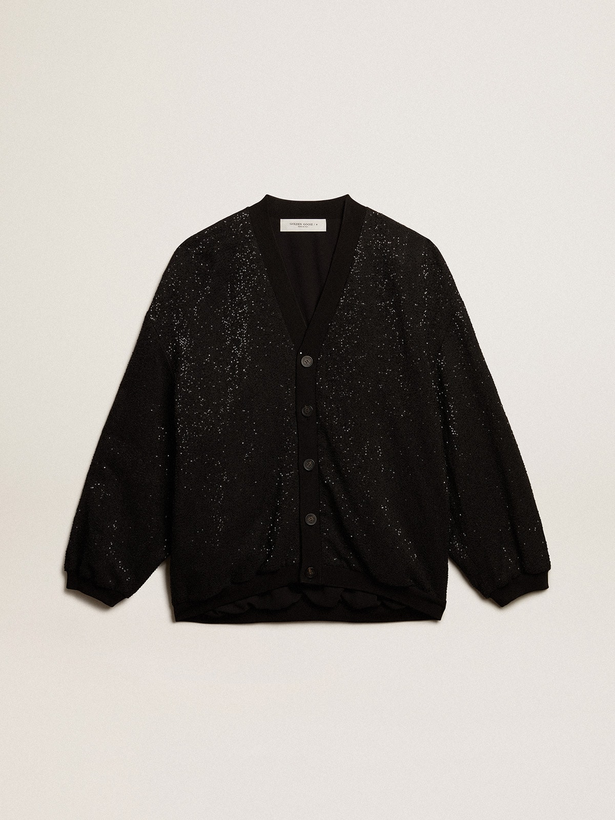 Men s black sequined cardigan jacket