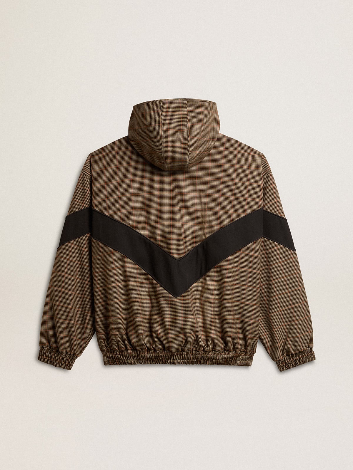 Golden Goose - Windcheater in beige and black houndstooth in 