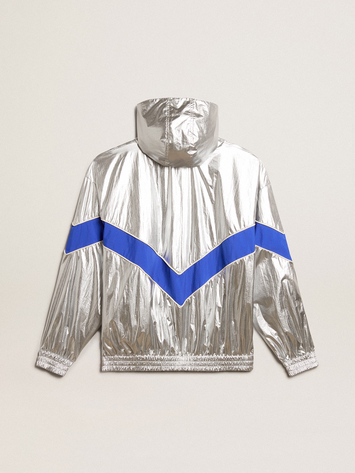 Golden Goose - Silberfarbene Herrenwindjacke aus Funktionsgewebe in 