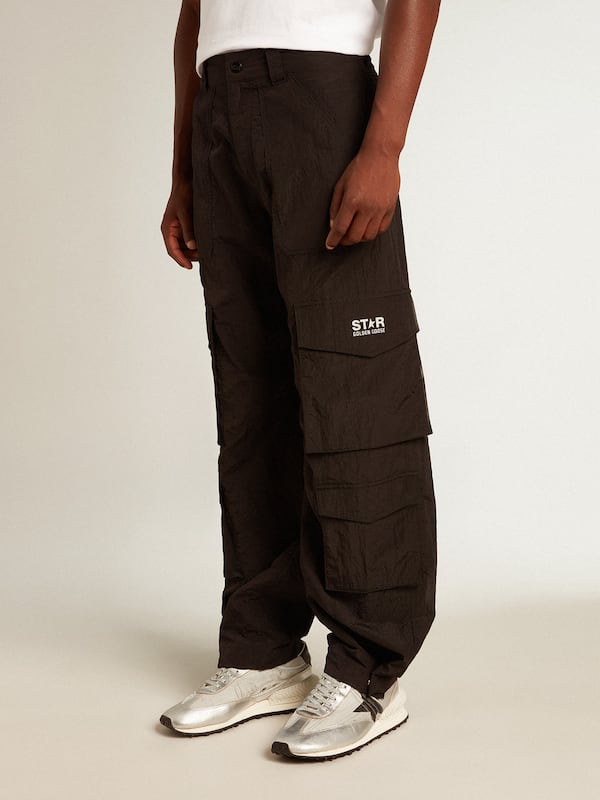 Golden Goose - Black-colored ripstop nylon cargo pants in 