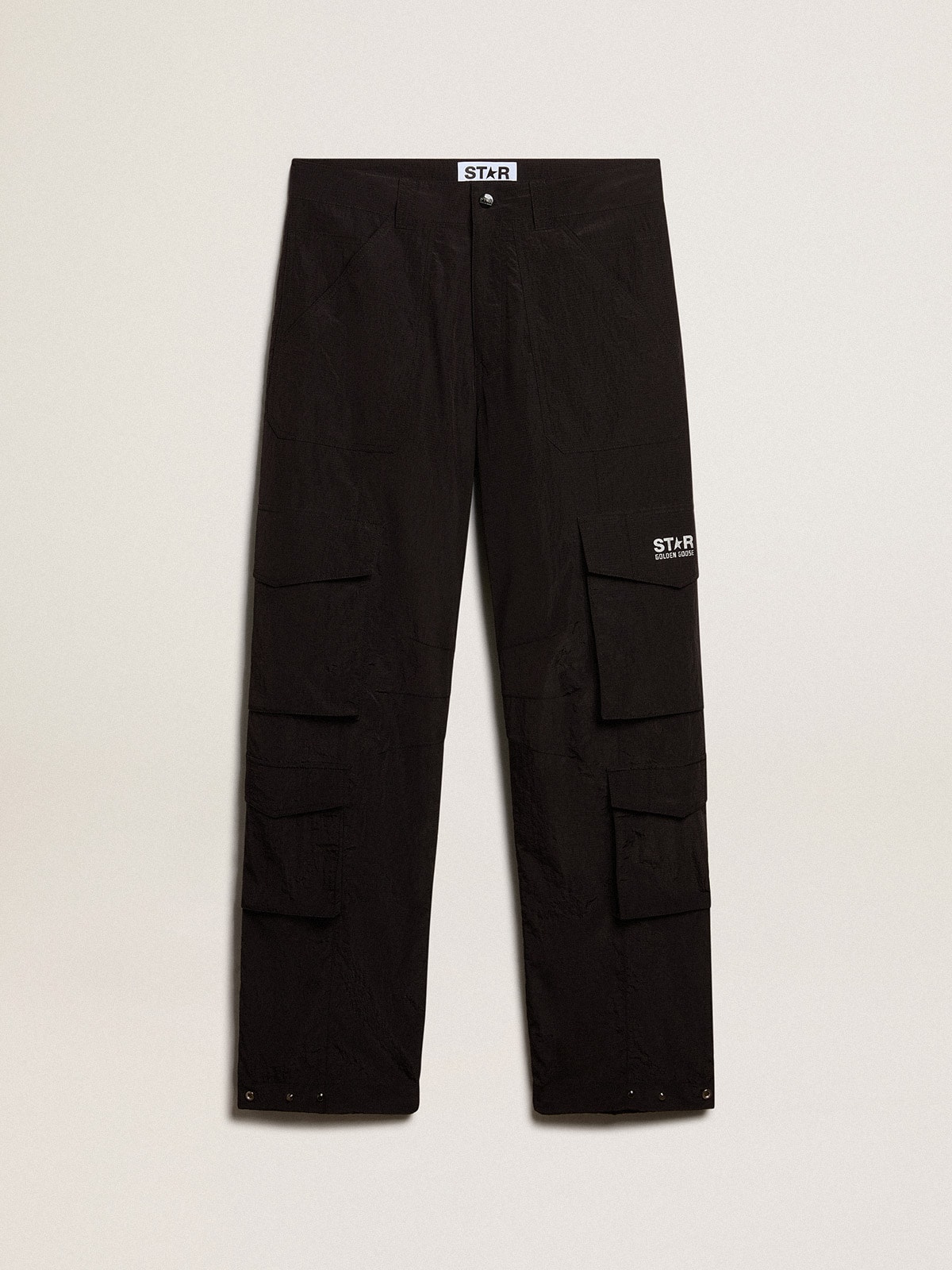 Golden Goose - Schwarze Cargohose aus Nylon-Ripstop in 