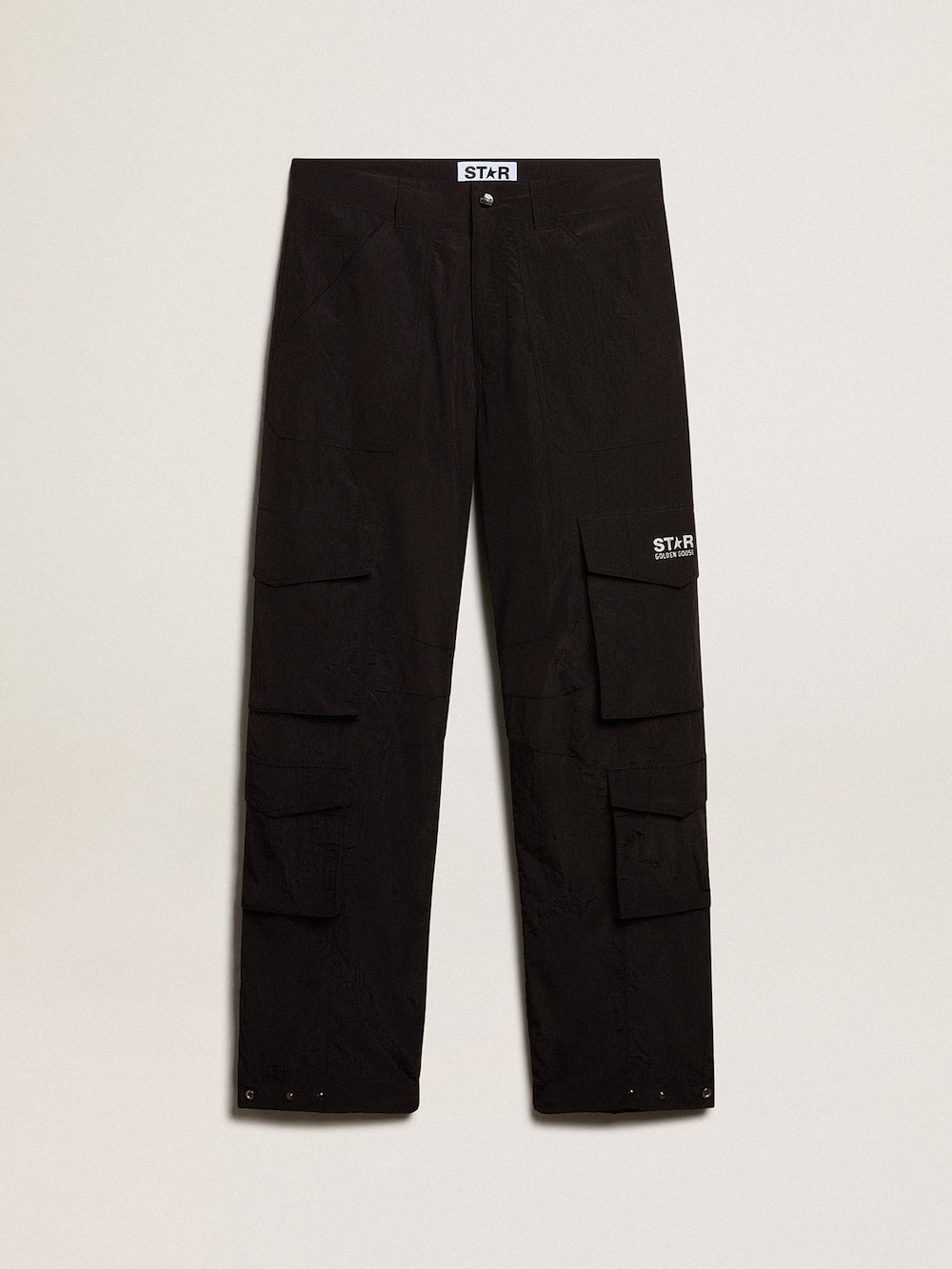 Golden Goose - Black-colored ripstop nylon cargo pants in 
