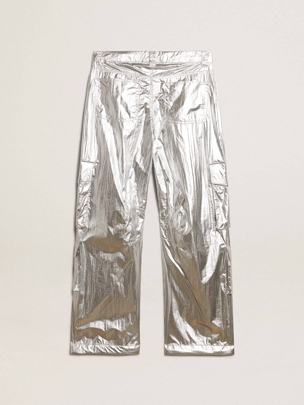 Golden Goose - Men's cargo pants in silver technical fabric in 