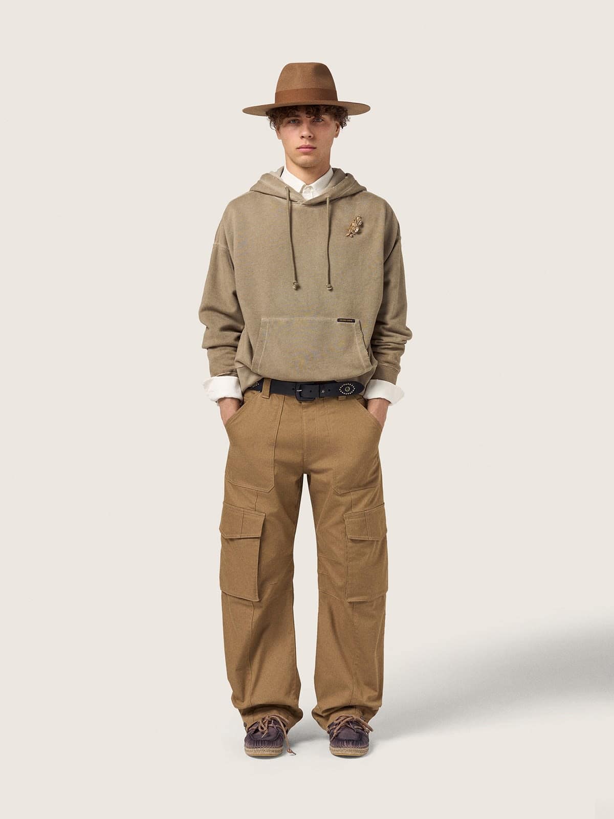 Golden Goose - Pantalone cargo color khaki beige in 