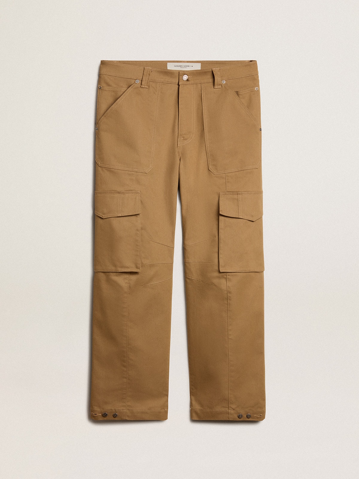 Golden Goose - Pantalón cargo color caqui beige in 