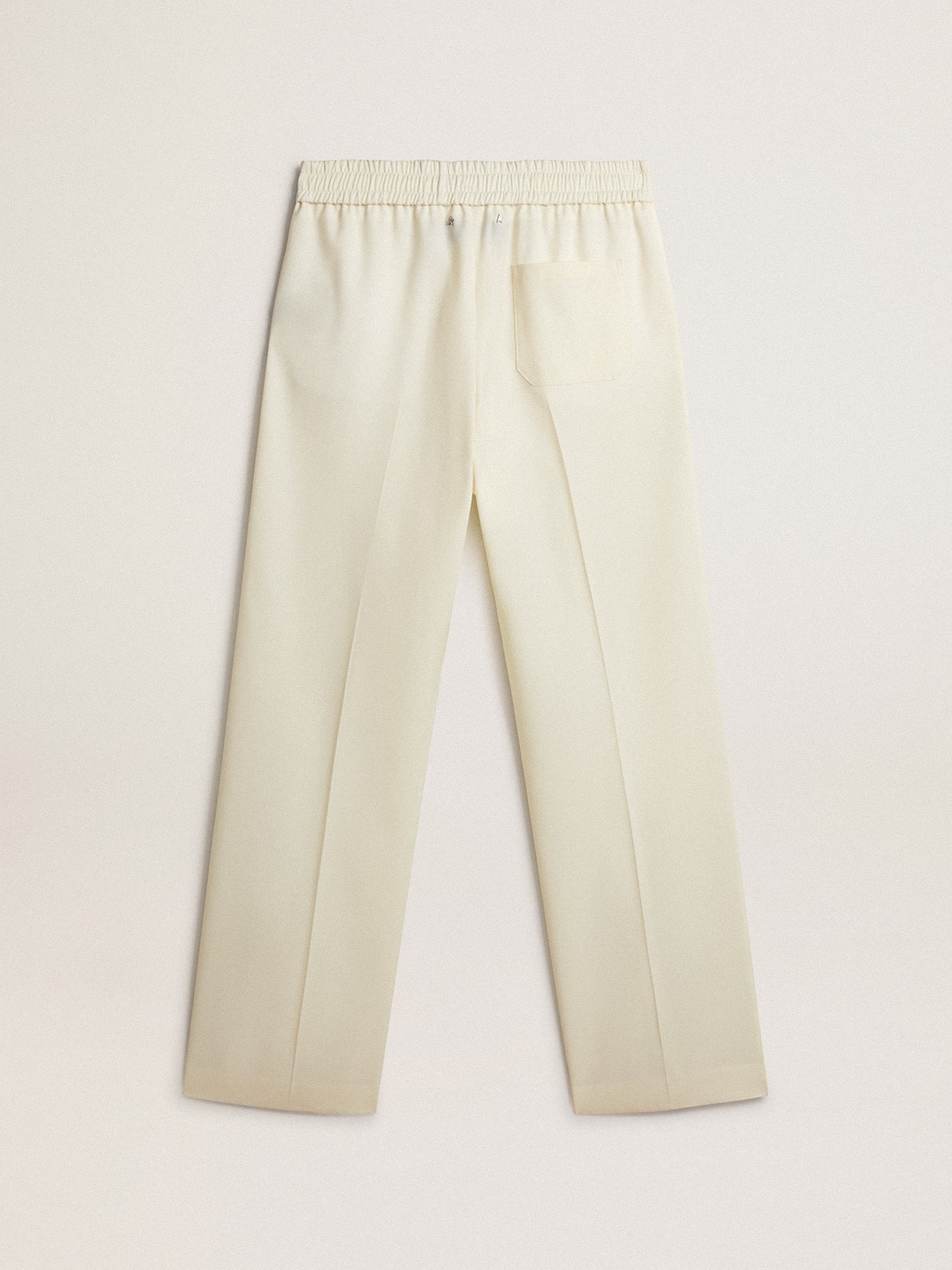 Golden Goose - Men’s aged white wool gabardine joggers in 