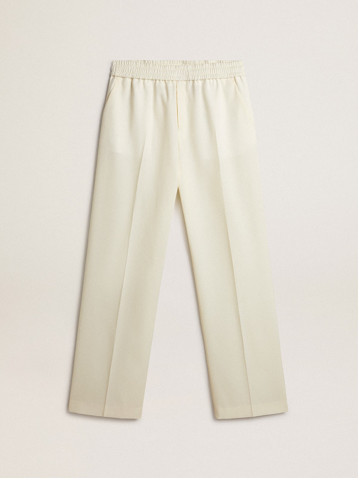 Golden Goose - Men’s aged white wool gabardine joggers in 