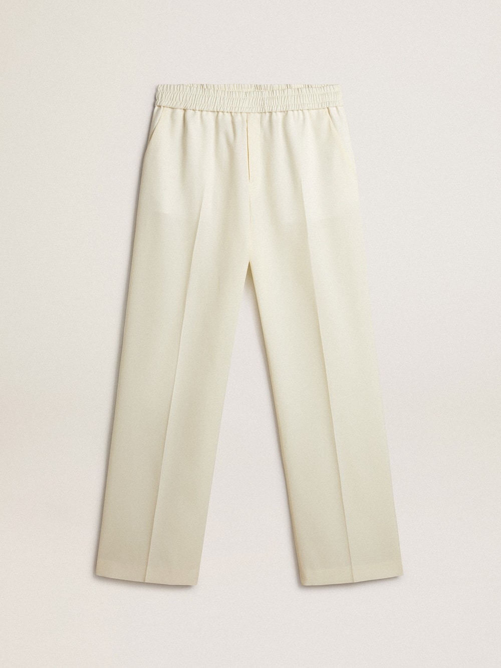 Golden Goose - Pantalon de jogging homme en gabardine de laine blanc vieilli in 