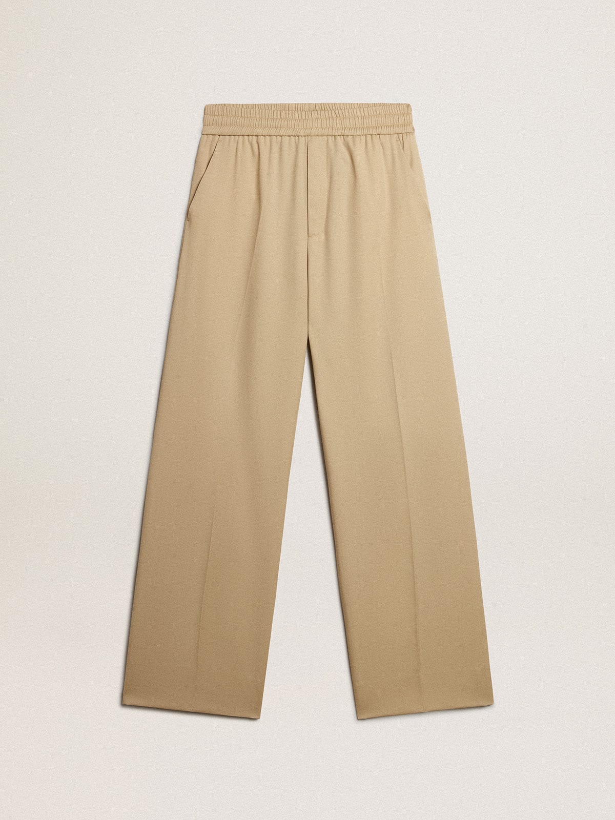 Golden Goose - Men’s sand-colored joggers with pocket on the back in 