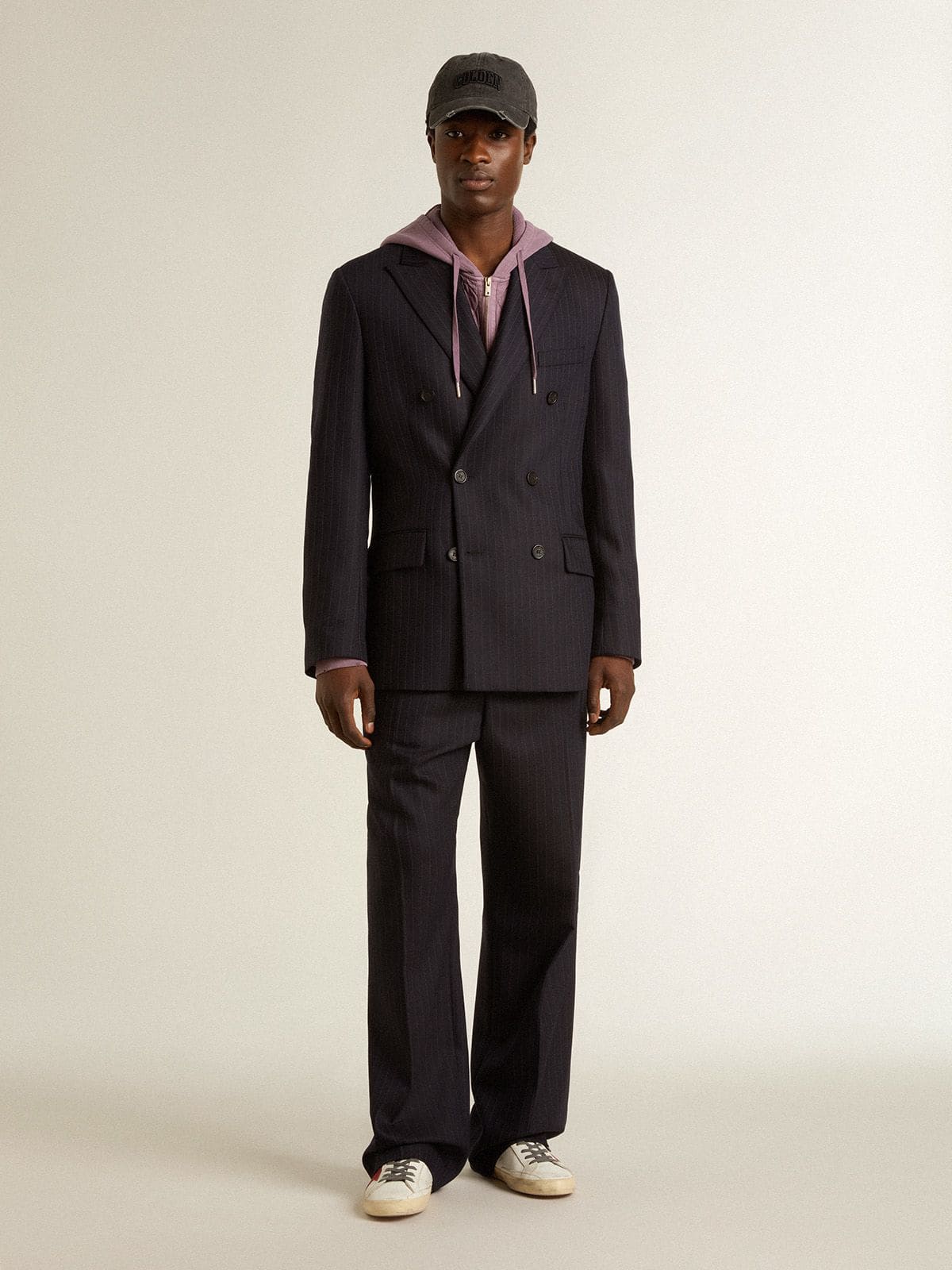 Golden Goose - Men's wool joggers with vertical thin stripes in 