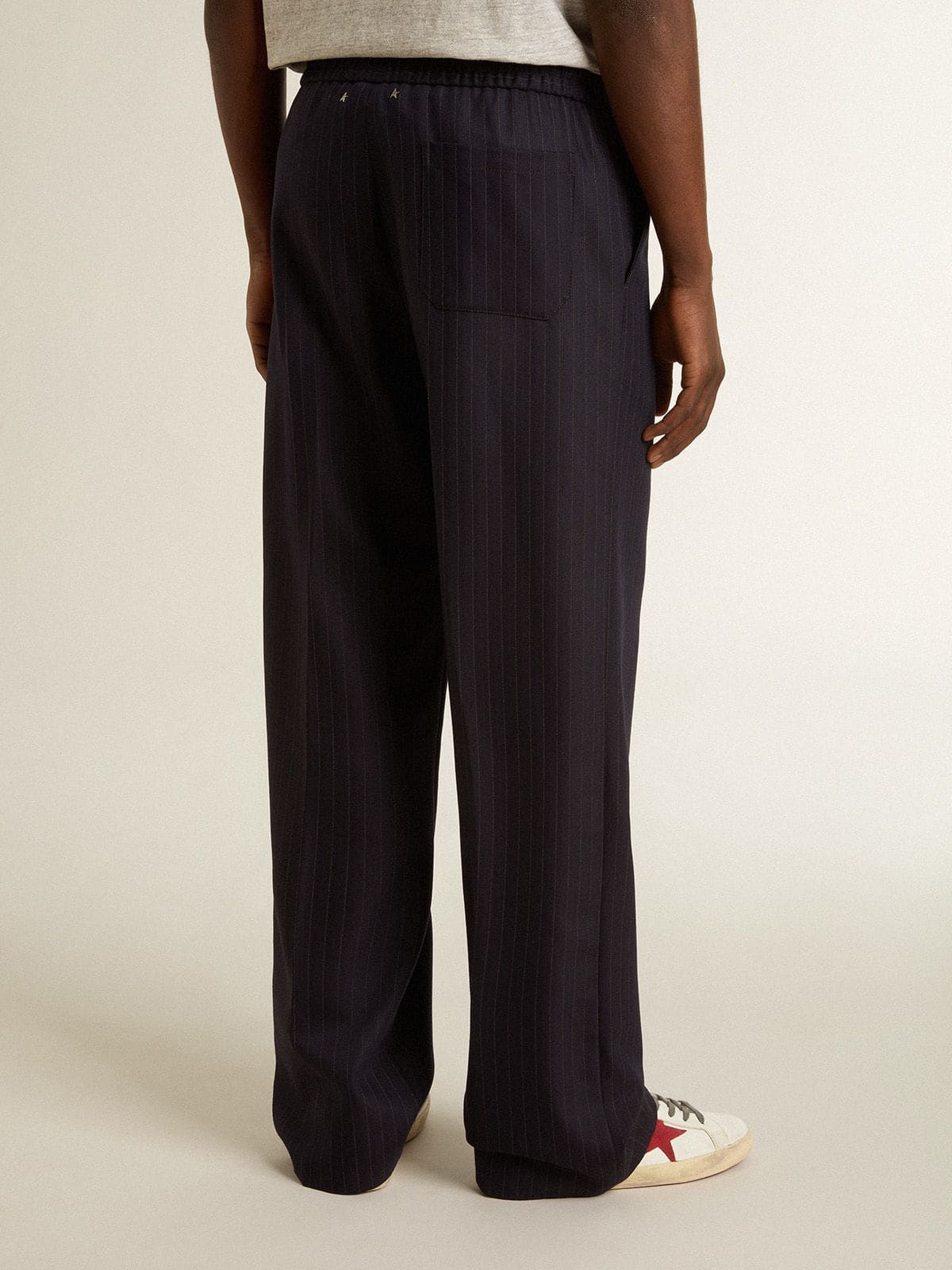 Golden Goose - Men's wool joggers with vertical thin stripes in 