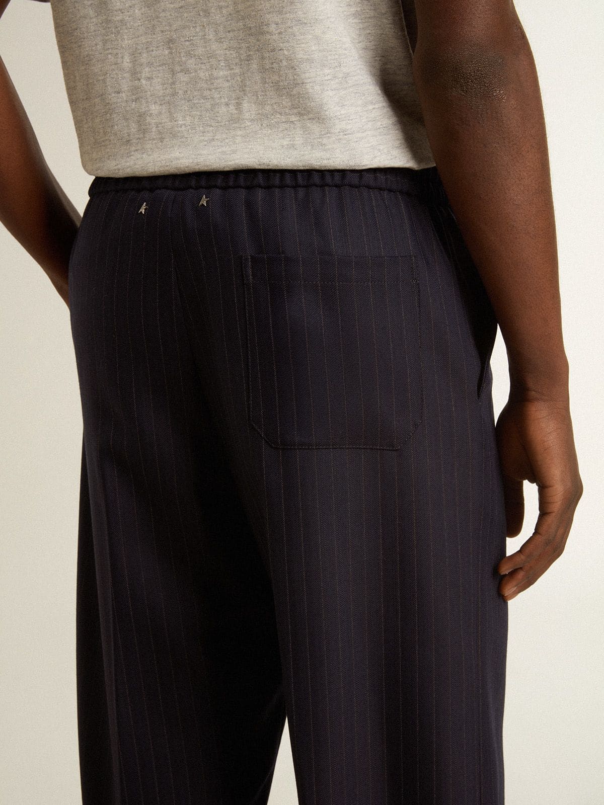 Golden Goose - Men's wool joggers with vertical thin stripes in 