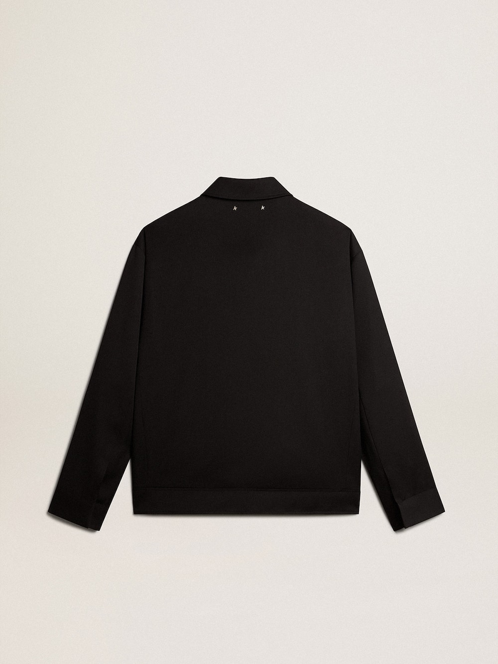 Golden Goose - Men’s zip-up jacket in black wool gabardine in 