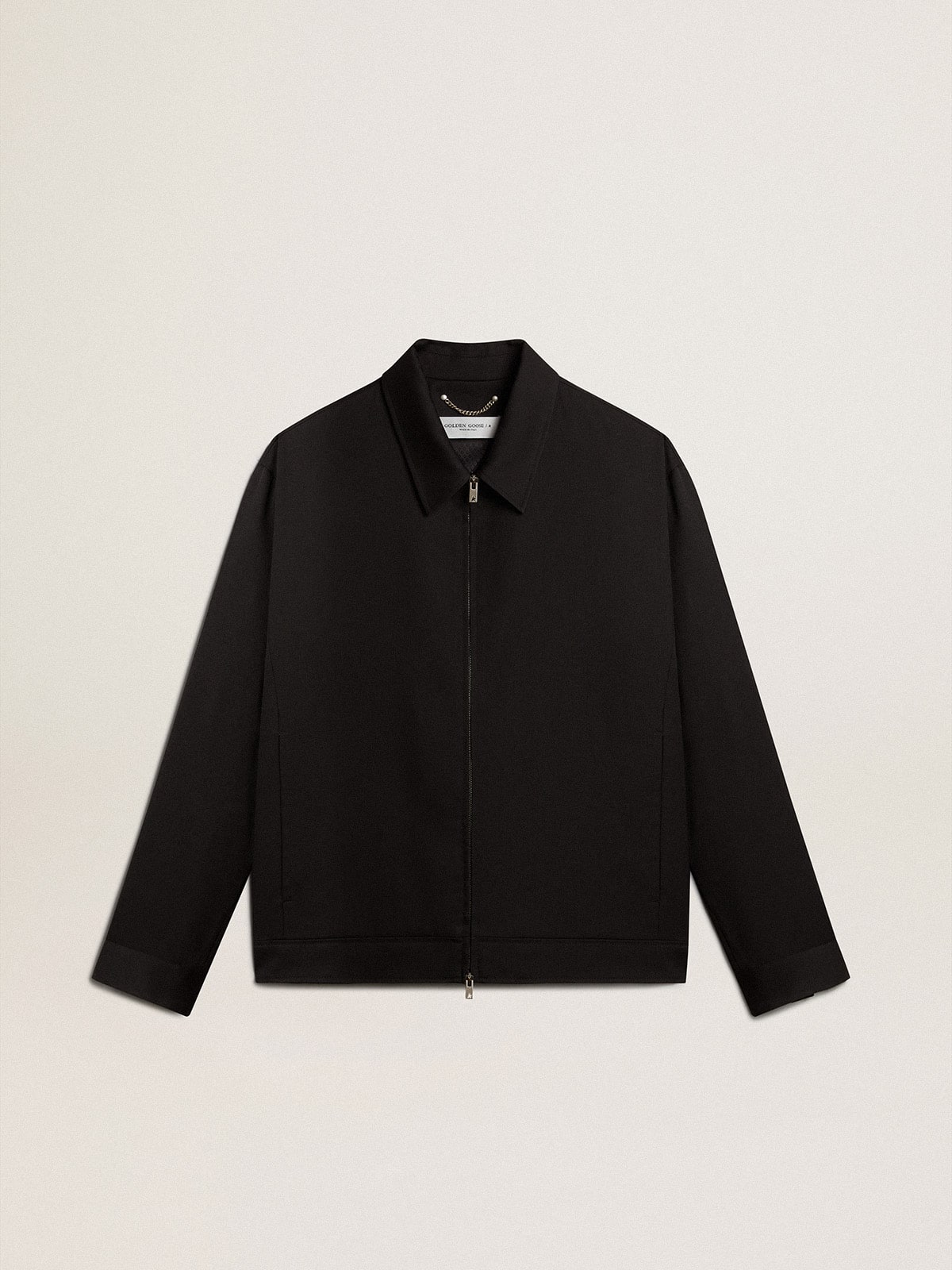 Black zip up coat online